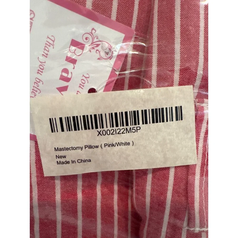 Moyoama Post Mastectomy Pillow Pink/White Striped Comfort Cushion Support NEW - Picture 4 of 11
